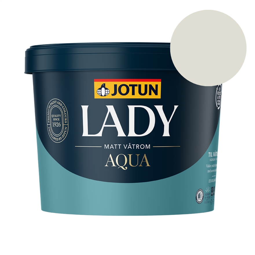 TILBUD: JOTUN LADY Aqua Vådrumsmaling 9 l. Mat - Glans 5. Farve: 1024 Tidløs