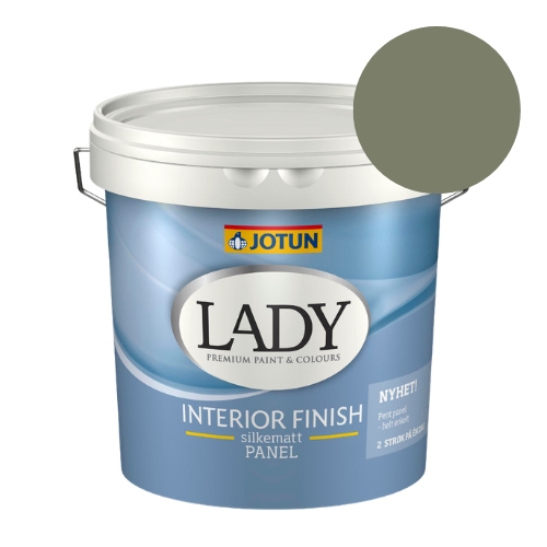 TILBUD: JOTUN LADY Interior Finish - Silkemat 2,7 l. Træmaling. Farve: 7052 Olivengrøn