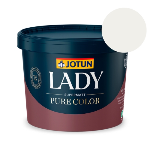 TILBUD: JOTUN LADY Pure Color 9 l. Vægmaling. Farve s0500-n (hvid nuance)