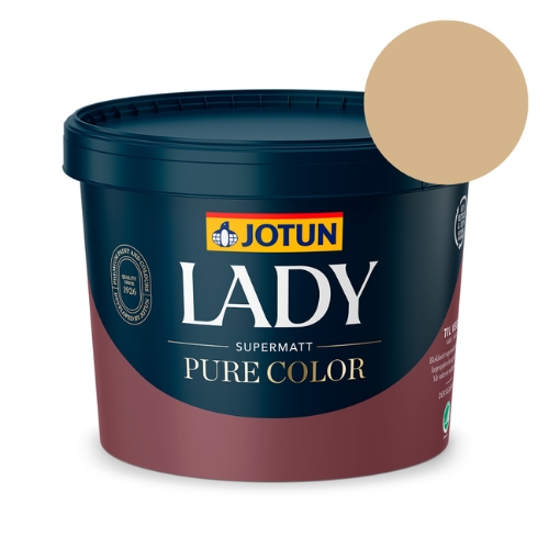 TILBUD: JOTUN LADY Pure Color 2,7 l. Vægmaling - Farve 1392 Gul Antikk