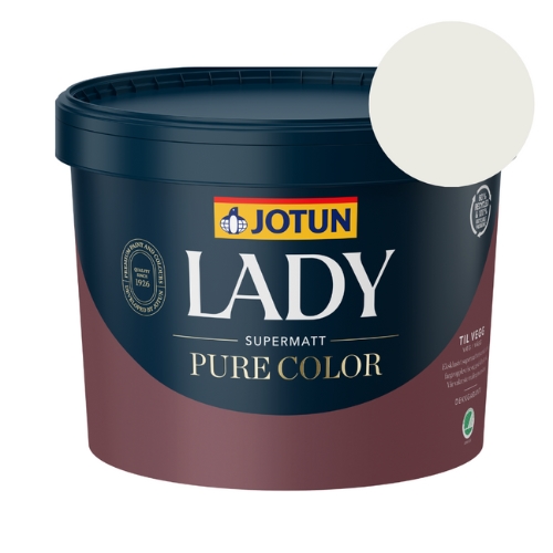 TILBUD: JOTUN LADY Pure Color 9 l. Vægmaling. Farve 1759 Lys Råhvid Ny
