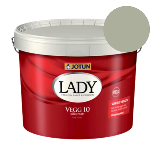 TILBUD: JOTUN LADY Væg 10 Vægmaling  9 l. (Glans 10). Farve: 7685 Subtle Green