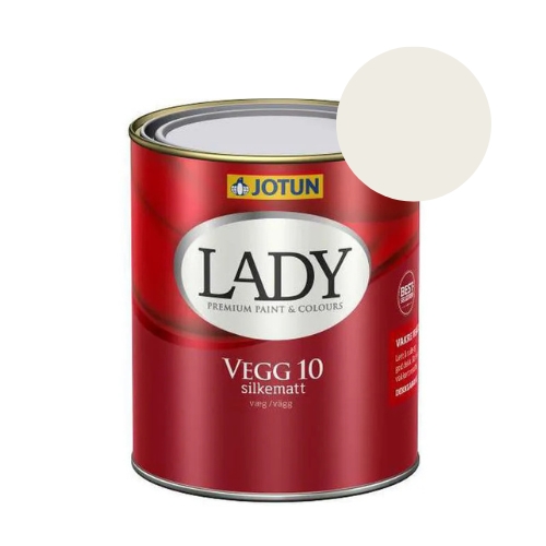 TILBUD: JOTUN LADY Væg 10 Vægmaling  0,68 l. (Glans 10). Farve: 1001 Egghvit