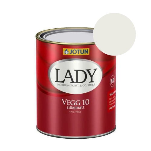 TILBUD: JOTUN LADY Væg 10 Vægmaling  0,68 l. (Glans 10). Farve: 1759 Lys Råhvid Ny