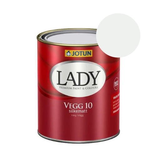TILBUD: JOTUN LADY Væg 10 Vægmaling  0,68 l. (Glans 10). Farve: 9016 Traffic White