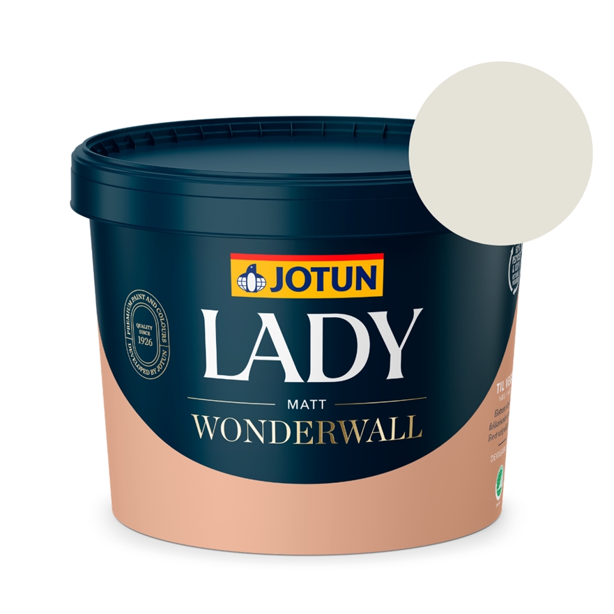 TILBUD: JOTUN LADY Wonderwall 9 l. Vægmaling. Farve: Grålig Hvid