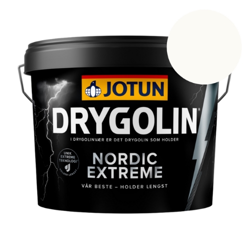 TILBUD: JOTUN DRYGOLIN NORDIC EXTREME - Glans 50 - Træbeskyttelse - 9 l. FARVE: RAL 9010 Reinweiss