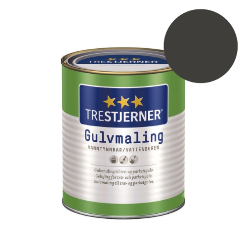 TILBUD: Jotun Trestjerner Gulvmaling 0,68 l. Blank - Farve: 0099 Sort