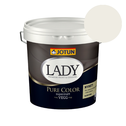 TILBUD: Jotun Lady Pure Color 2,7 l. Vægmaling -  Farve: 1001 Egghvit