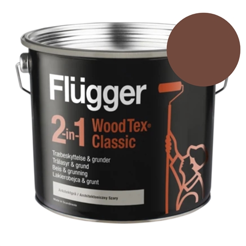 Flügger 2-in-1 Wood Tex Classic 3 l. Farve: Teak
