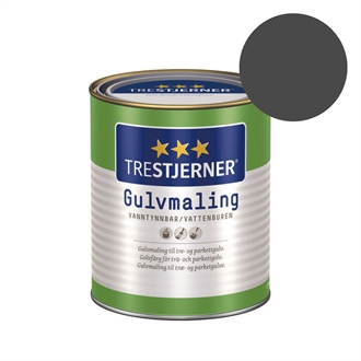 TILBUD: Trestjerner Gulvmaling blank 0,68 l. Farve: 9938 Dempet Sort 