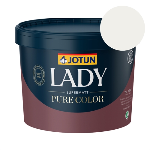 TILBUD: JOTUN LADY Pure Color 9 l. Vægmaling. Farve: Hvid