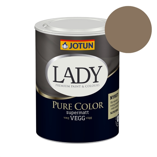 TILBUD: JOTUN LADY Pure Color 0,68 l. Vægmaling. Farve: 12291 Soft Brown