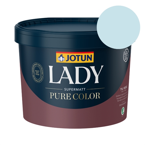 TILBUD: Jotun Lady Pure Color 2,7 l. Vægmaling - Farve: S0515-B (Lyseblå)