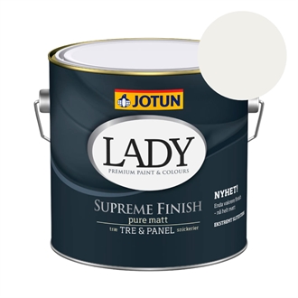 TILBUD: JOTUN LADY Supreme Finish 2,7 l. (mat/Glans 05). Farve: 9918 Klassisk hvid